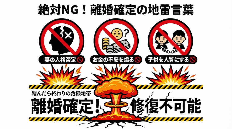 離婚回避の話し合いで絶対的NGの言葉の図解