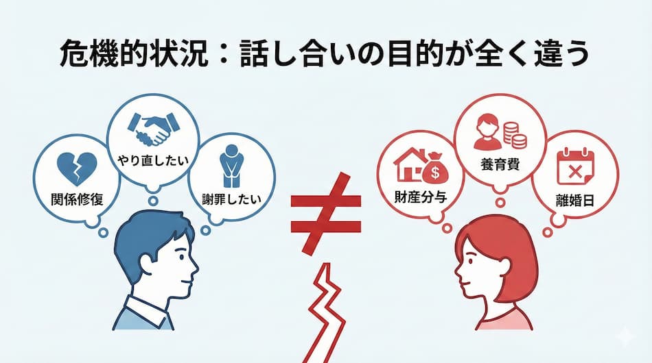 妻は離婚条件の話し合いのつもりでいるの解説図解