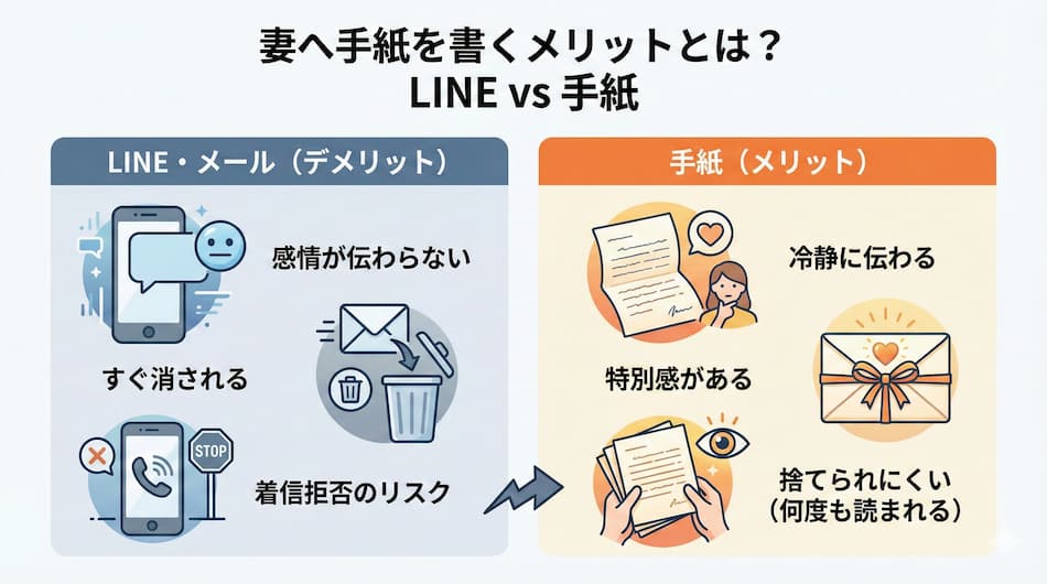妻へ手紙を書くメリット図解