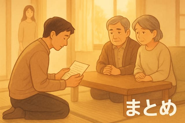 妻の両親（義両親）への謝罪の記事のまとめイメージ画像