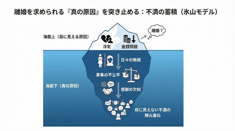 妻から離婚を求められる原因の図解