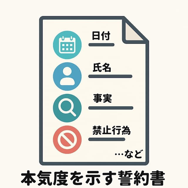 妻に離婚を考え直してもらうための誓約書の簡易図解