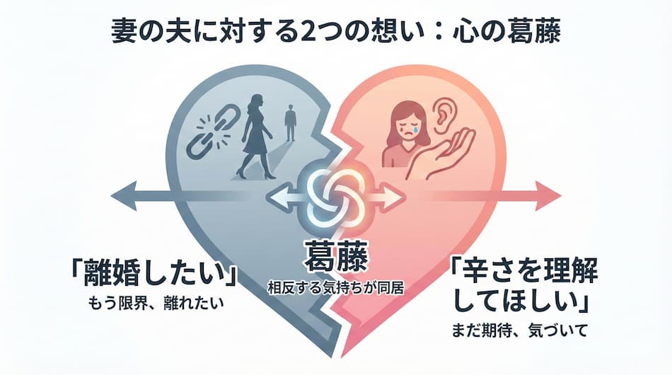 離婚を切り出した妻の夫に対する2つへの想いの解説図解