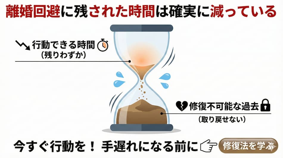 「離婚回避に残された時間は確実に減っている」の図解
