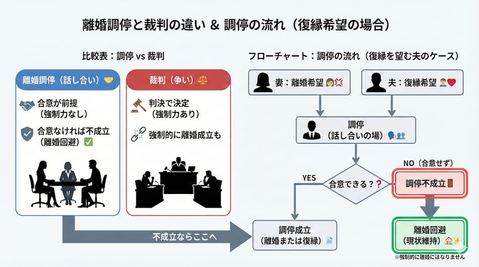 離婚調停の流れの図解