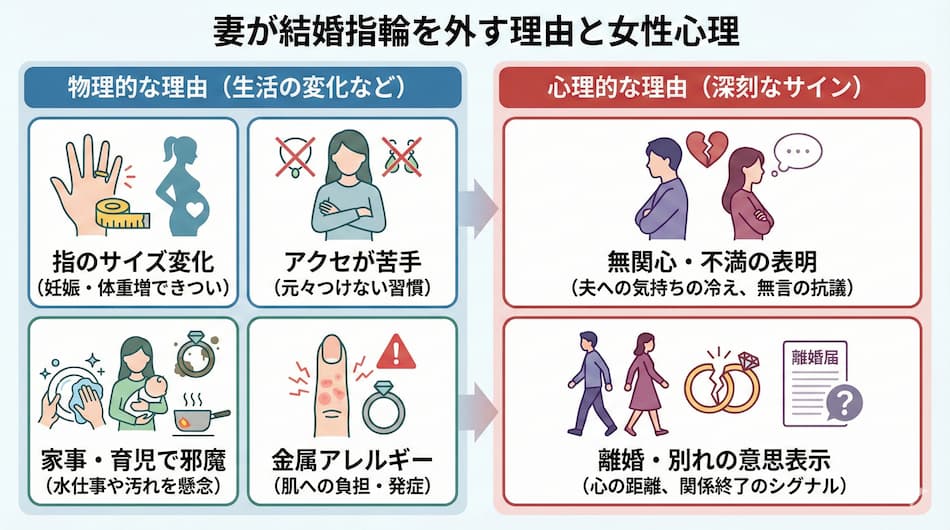 妻が結婚指輪を外す女性心理の図解