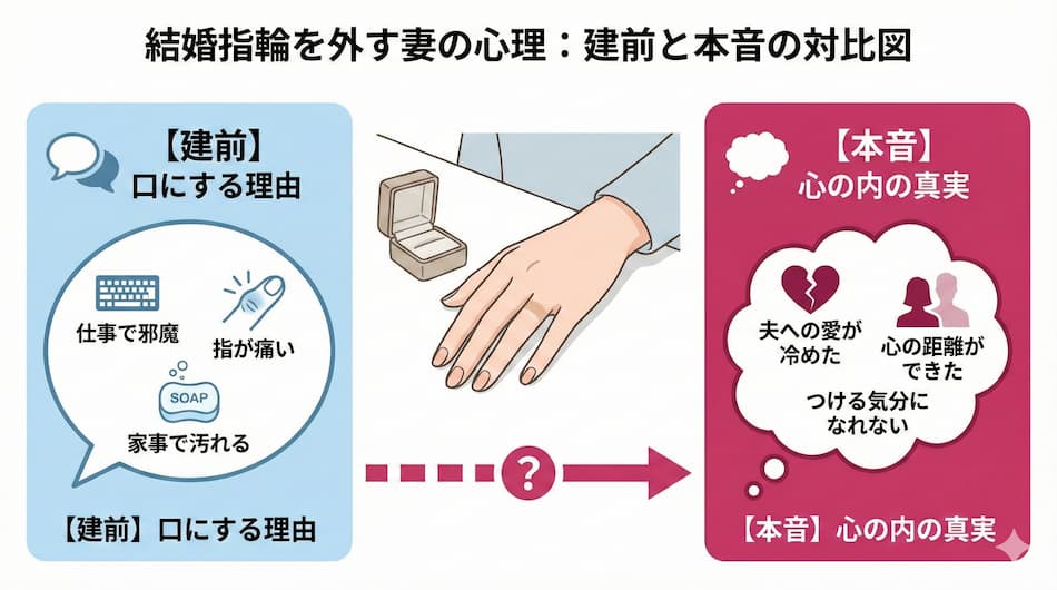結婚指輪を外す妻の心理の図解