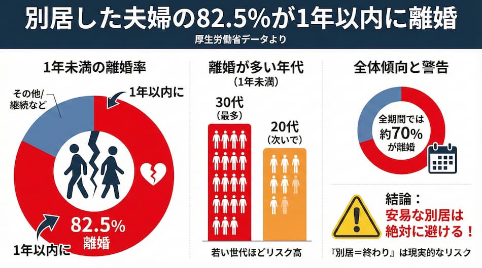 別居した夫婦の結果の図解