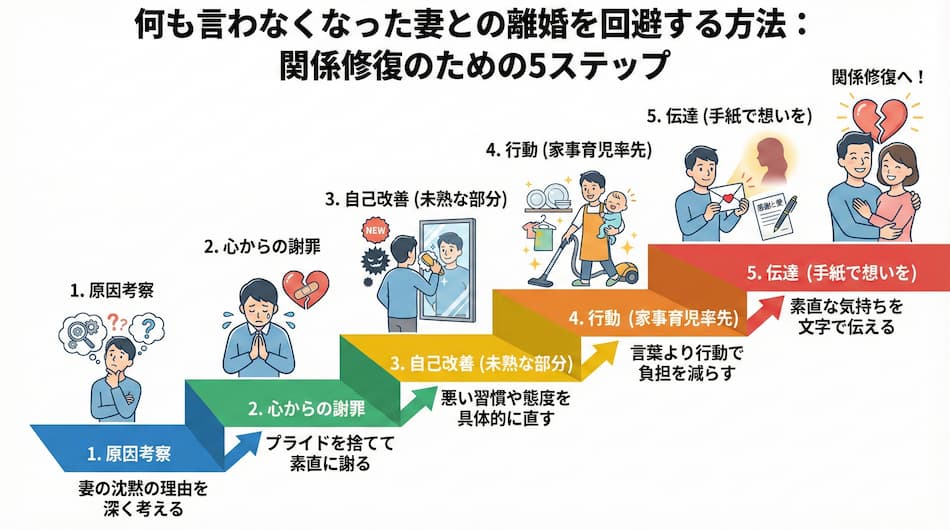 何も言わなくなった妻との離婚を回避する方法の解説図解