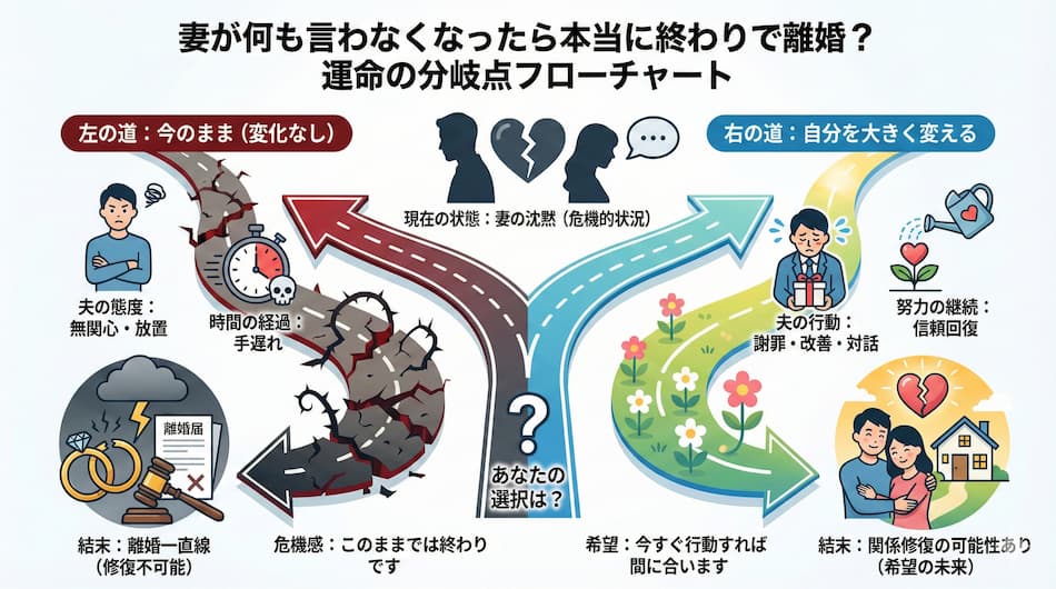 妻が何も言わなくなったら本当に終わりで離婚なのか？の解説図解