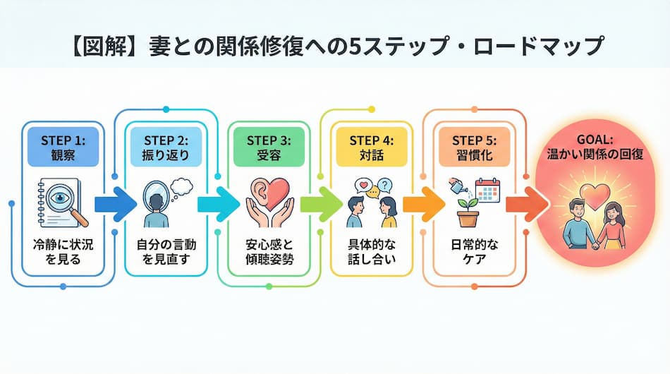 「妻が目を合わせない」ときの対処法の図解