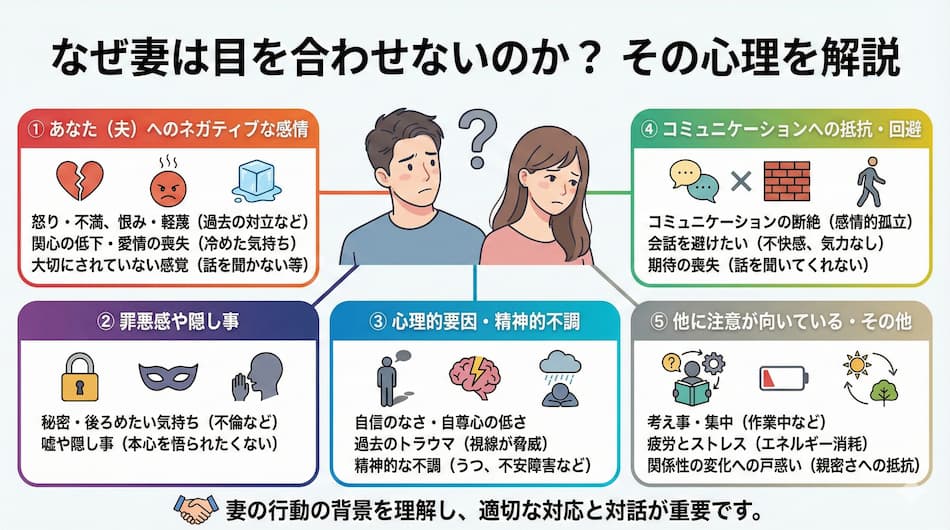 「夫と目を合わせない妻の心理」の図解