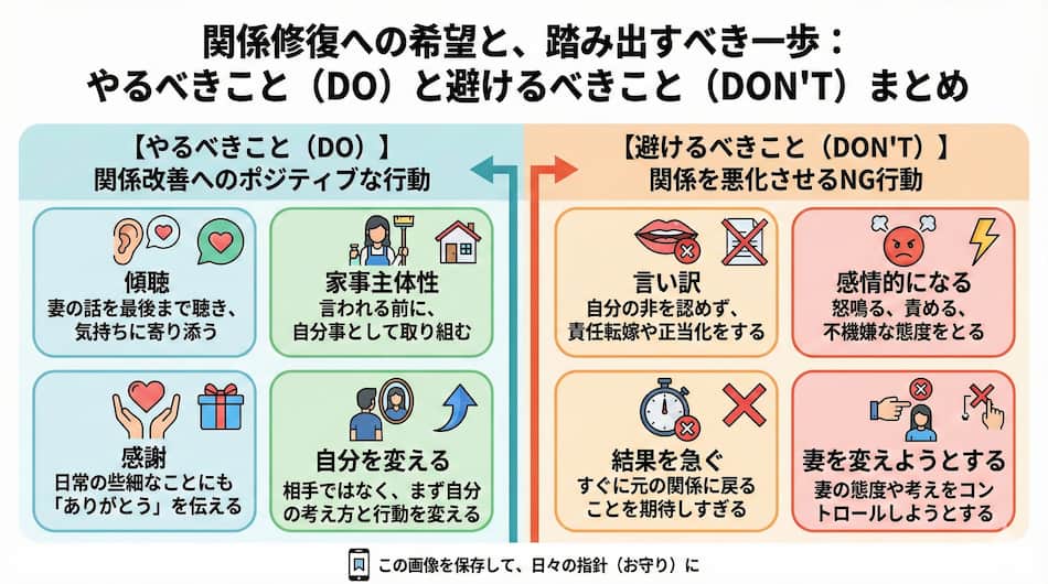 「妻から嫌われた…」絶望からの関係修復のまとめ図解