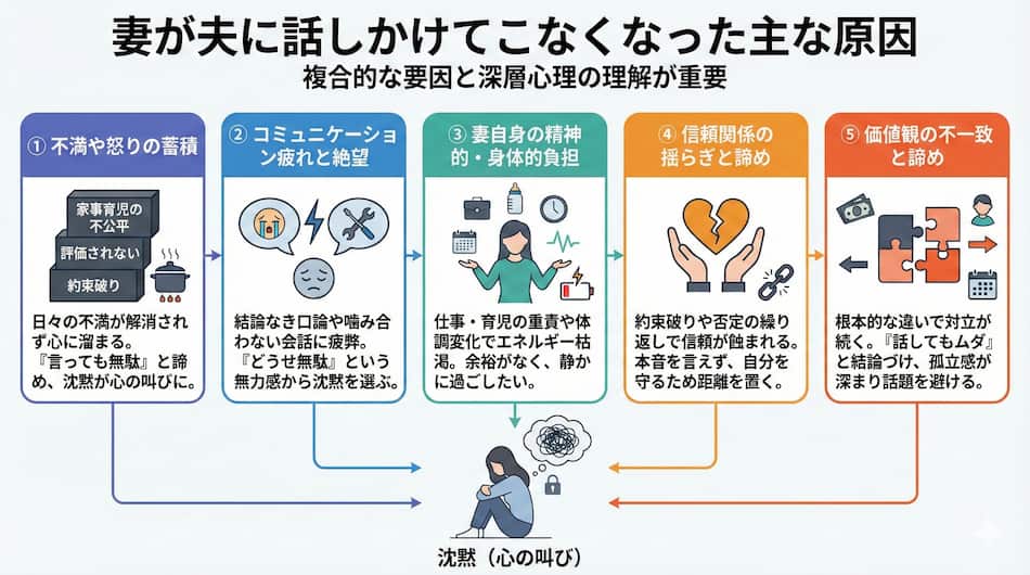 「妻が夫と口をきかなくなる主な原因」図解