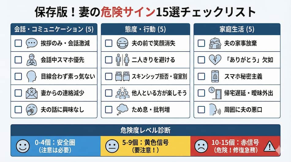 妻の危険サイン15選チェックリストの図解